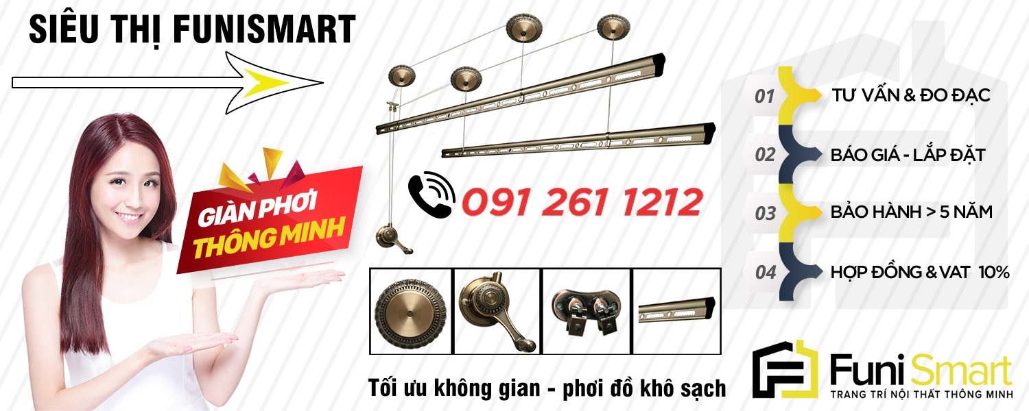 Giàn Phơi Thông Minh Funismart Quần Áo Sạch Thơm